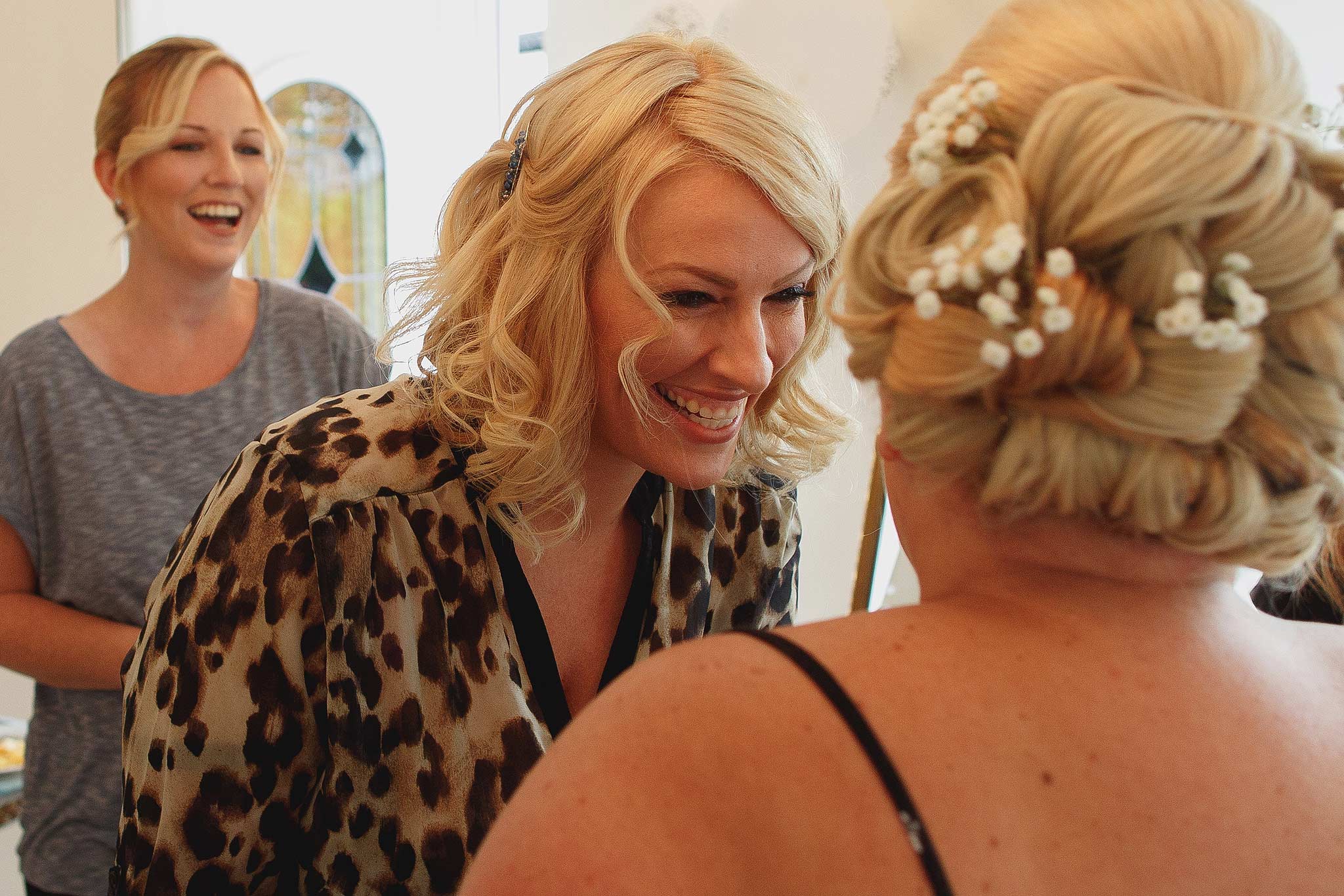 Bridesmaids laughing
